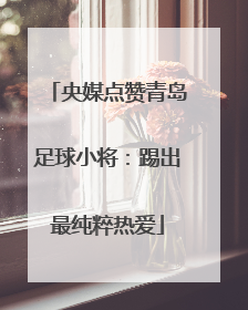 央媒点赞青岛足球小将：踢出最纯粹热爱