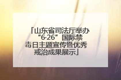 山东省司法厅举办“6·26”国际禁毒日主题宣传暨优秀戒治成果展示