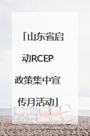 山东省启动RCEP政策集中宣传月活动
