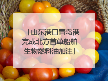 山东港口青岛港完成北方首单船舶生物燃料油加注