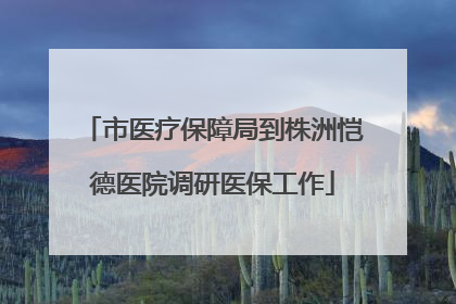 市医疗保障局到株洲恺德医院调研医保工作