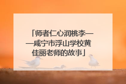 师者仁心润桃李——咸宁市浮山学校黄佳丽老师的故事