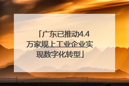 广东已推动4.4万家规上工业企业实现数字化转型
