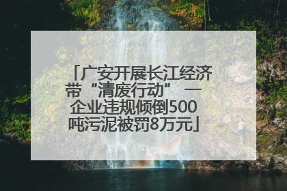 广安开展长江经济带“清废行动” 一企业违规倾倒500吨污泥被罚8万元