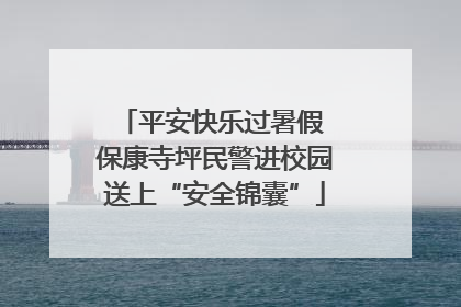 平安快乐过暑假 保康寺坪民警进校园送上“安全锦囊”