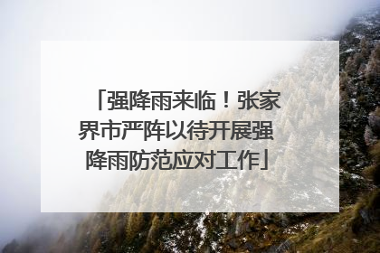 强降雨来临！张家界市严阵以待开展强降雨防范应对工作