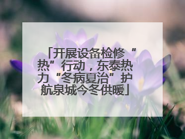 开展设备检修“热”行动，东泰热力“冬病夏治”护航泉城今冬供暖