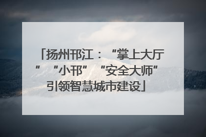 扬州邗江：“掌上大厅”“小邗”“安全大师”引领智慧城市建设