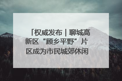 权威发布｜聊城高新区“顾乡平野”片区成为市民城郊休闲全新目的地