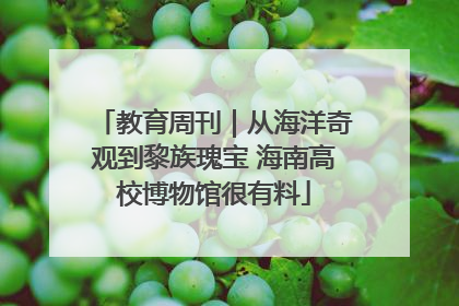 教育周刊｜从海洋奇观到黎族瑰宝 海南高校博物馆很有料