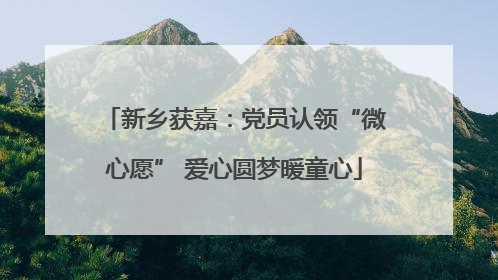 新乡获嘉：党员认领“微心愿” 爱心圆梦暖童心