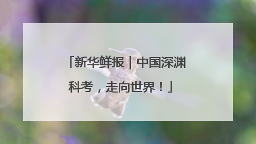 新华鲜报｜中国深渊科考，走向世界！
