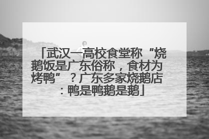 武汉一高校食堂称“烧鹅饭是广东俗称，食材为烤鸭”？广东多家烧鹅店：鸭是鸭鹅是鹅