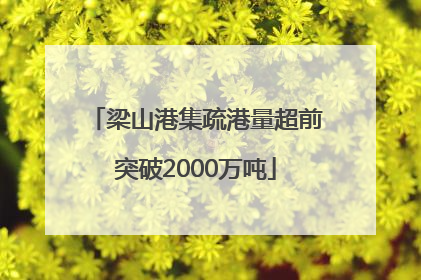 梁山港集疏港量超前突破2000万吨