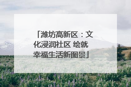 潍坊高新区：文化浸润社区 绘就幸福生活新图景