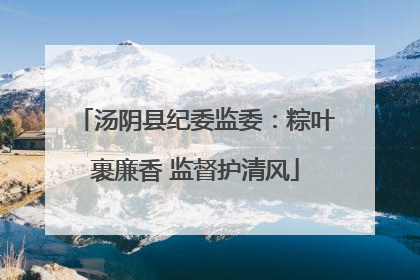 汤阴县纪委监委：粽叶裹廉香 监督护清风