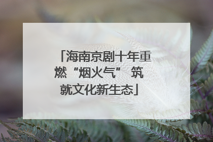 海南京剧十年重燃“烟火气” 筑就文化新生态