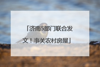 济南5部门联合发文！事关农村房屋