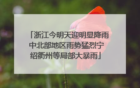 浙江今明天迎明显降雨 中北部地区雨势猛烈宁绍衢州等局部大暴雨