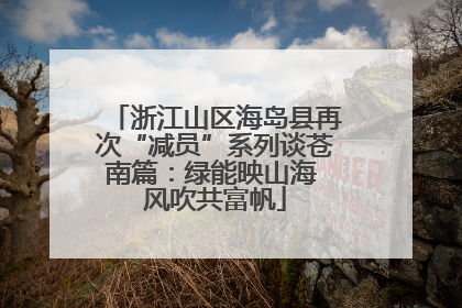 浙江山区海岛县再次“减员”系列谈苍南篇：绿能映山海 风吹共富帆
