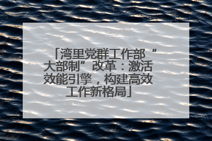湾里党群工作部“大部制”改革：激活效能引擎，构建高效工作新格局