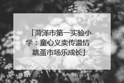 菏泽市第一实验小学：童心义卖传温情 跳蚤市场乐成长
