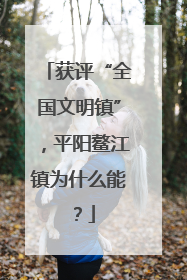 获评“全国文明镇”，平阳鳌江镇为什么能？