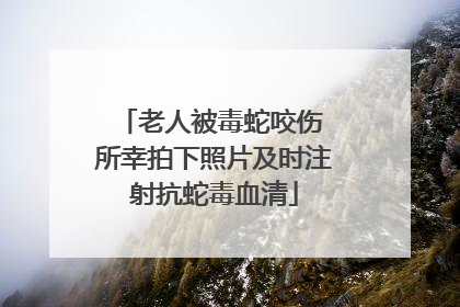 老人被毒蛇咬伤 所幸拍下照片及时注射抗蛇毒血清