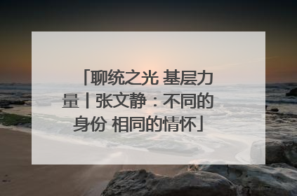 聊统之光 基层力量丨张文静：不同的身份 相同的情怀