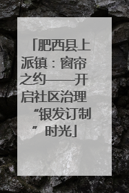 肥西县上派镇：窗帘之约——开启社区治理“银发订制”时光
