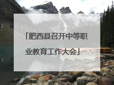 肥西县召开中等职业教育工作大会