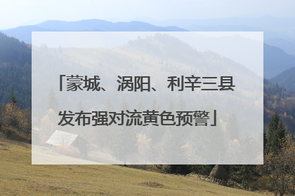 蒙城、涡阳、利辛三县发布强对流黄色预警