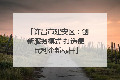 许昌市建安区：创新服务模式 打造便民利企新标杆
