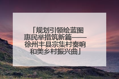 规划引领绘蓝图 惠民举措筑新篇——徐州丰县宗集村奏响和美乡村振兴曲
