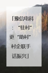 豫信电科：“驻村”更“助村” 村企联手话振兴