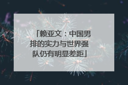 赖亚文：中国男排的实力与世界强队仍有明显差距