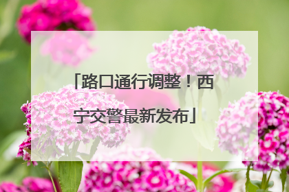 路口通行调整！西宁交警最新发布