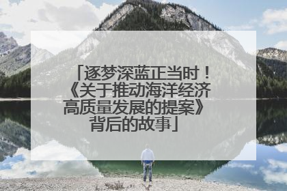 逐梦深蓝正当时！《关于推动海洋经济高质量发展的提案》背后的故事