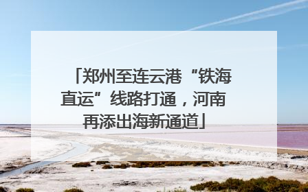 郑州至连云港“铁海直运”线路打通，河南再添出海新通道