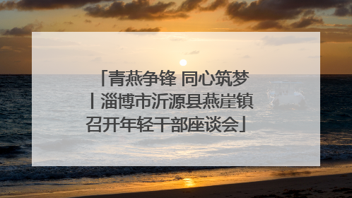 青燕争锋 同心筑梦丨淄博市沂源县燕崖镇召开年轻干部座谈会