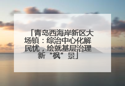 青岛西海岸新区大场镇：综治中心化解民忧，绘就基层治理新“枫”景