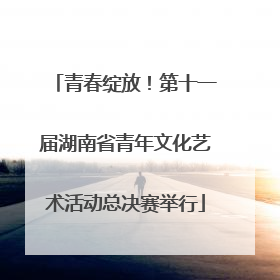 青春绽放！第十一届湖南省青年文化艺术活动总决赛举行