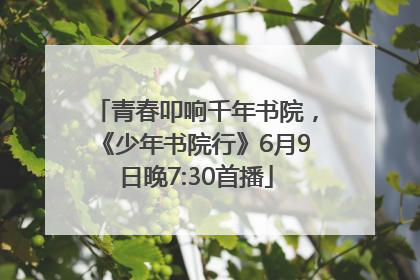 青春叩响千年书院，《少年书院行》6月9日晚7:30首播