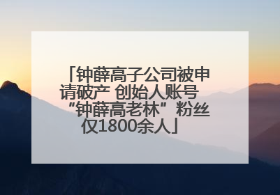 钟薛高子公司被申请破产 创始人账号“钟薛高老林”粉丝仅1800余人