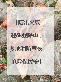 防汛火线｜迎战强降雨，多地消防昼夜抢险保民安