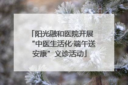 阳光融和医院开展 “中医生活化·端午送安康”义诊活动