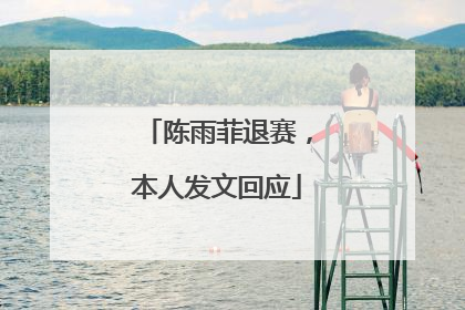 陈雨菲退赛，本人发文回应