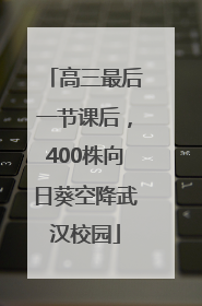 高三最后一节课后，400株向日葵空降武汉校园