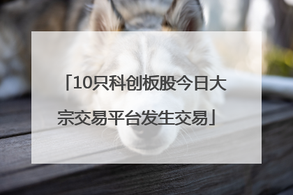 10只科创板股今日大宗交易平台发生交易