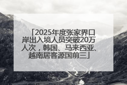 2025年度张家界口岸出入境人员突破20万人次，韩国、马来西亚、越南居客源国前三